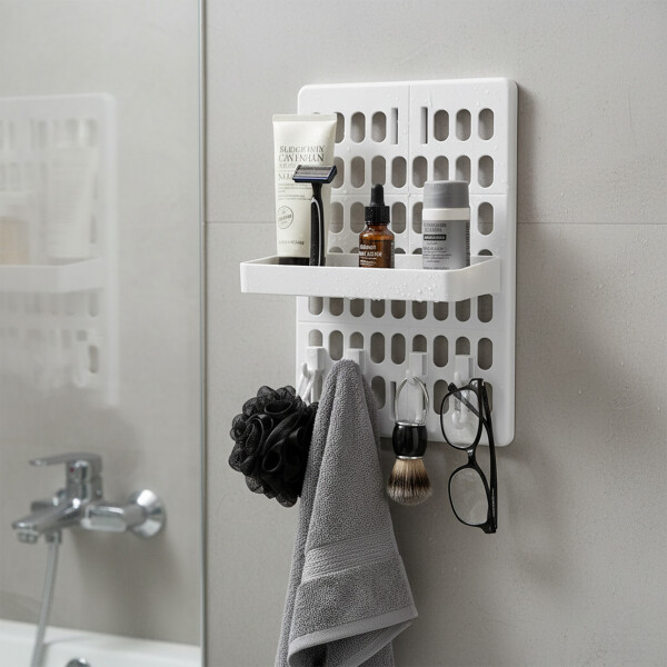 Panel Tablero Organizador Ranurado de Pared Cocina Baño Color Blanco