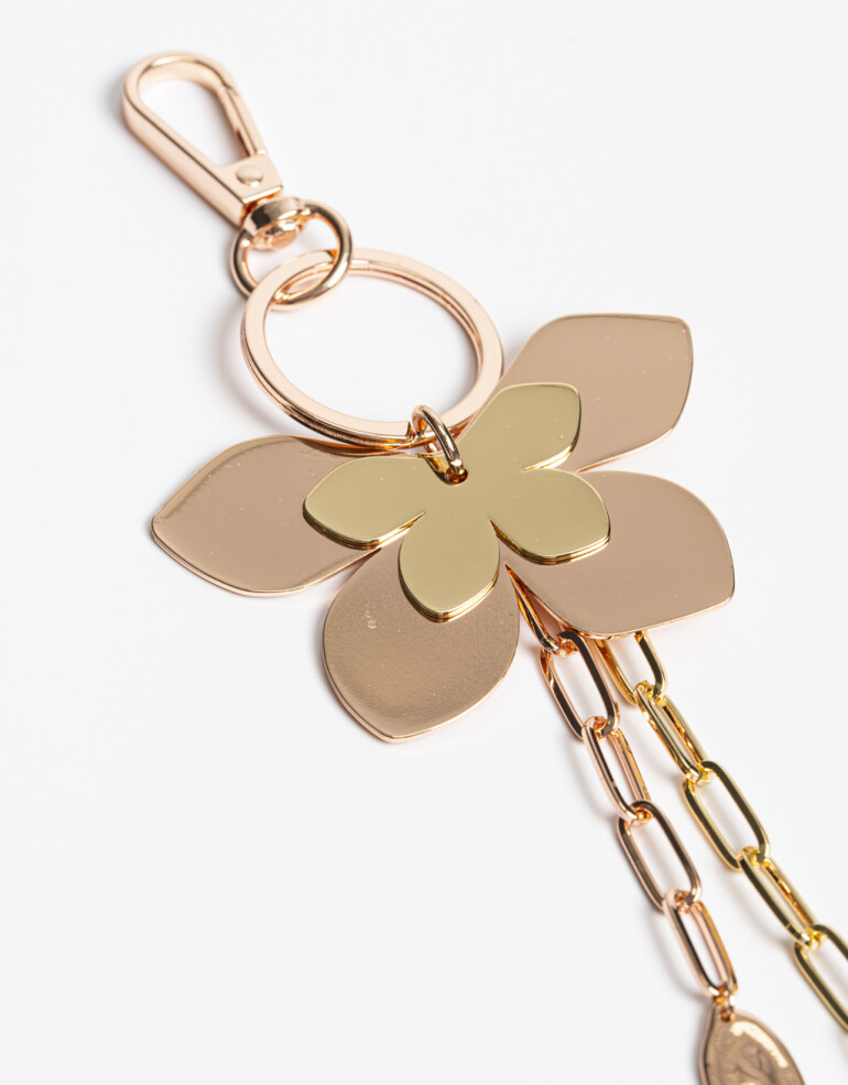 Llavero Metal Llavero Y Bag Charm Flor Acrílico - Combinacion Bicolor