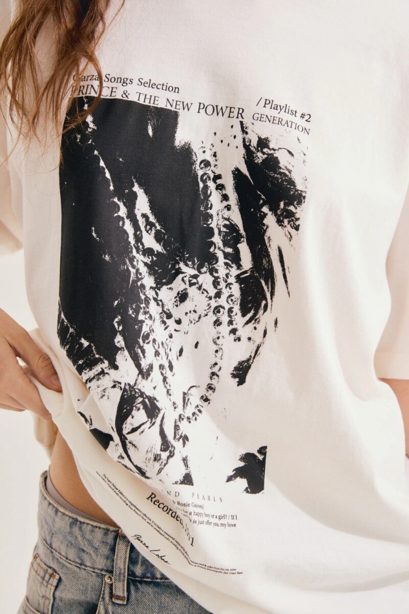 REMERA PEARLS Blanco