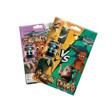 Figura Llavero Sorpresa Brain Rot en Sobre con 3 Cartas 001