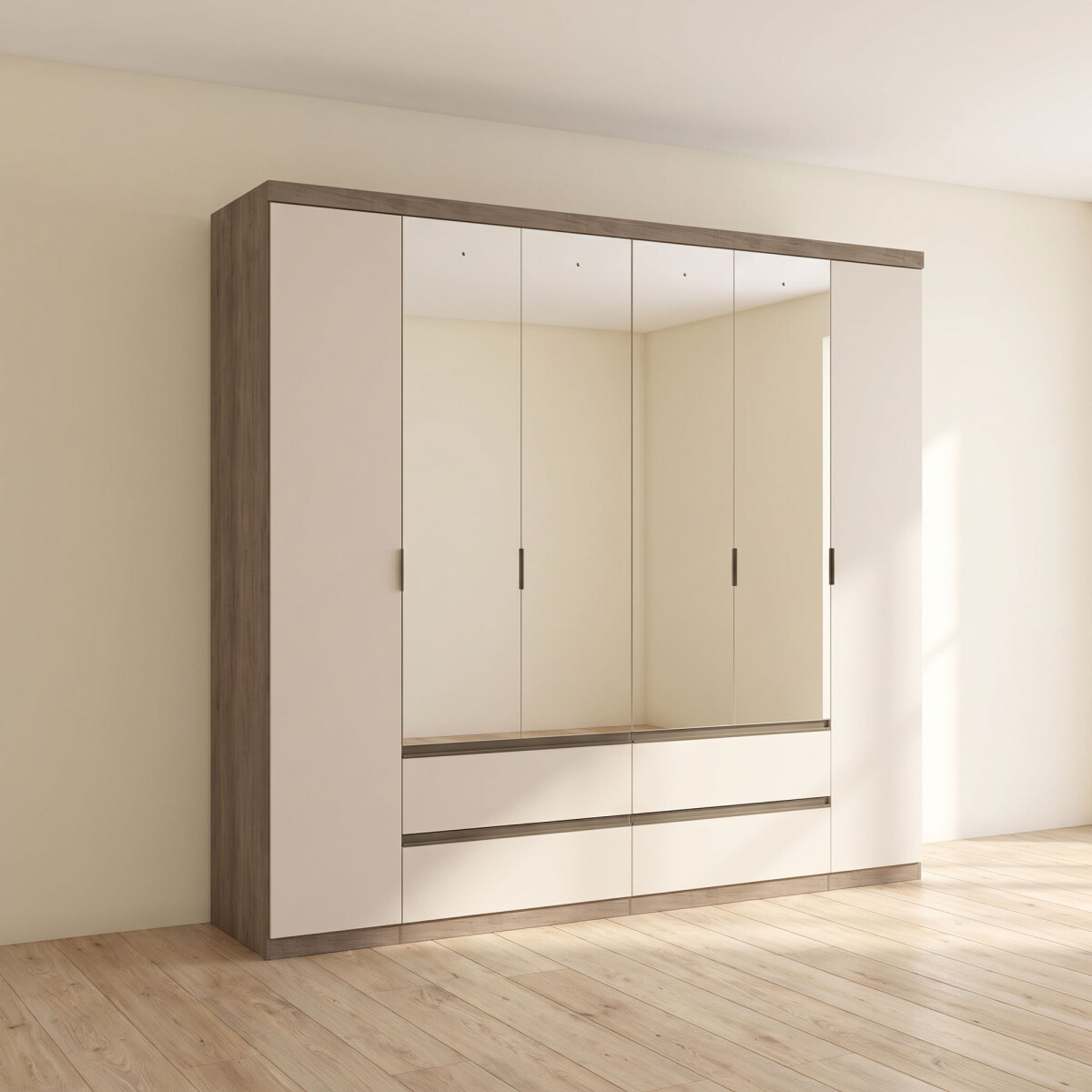 PLACARD ROPERO - 6 PUERTAS MDP NOBRE 