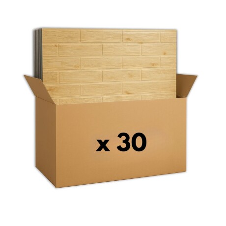 30 Placas Revestimiento Pared Autoadhesiva 70x77cm Promo X30 Madera Clara