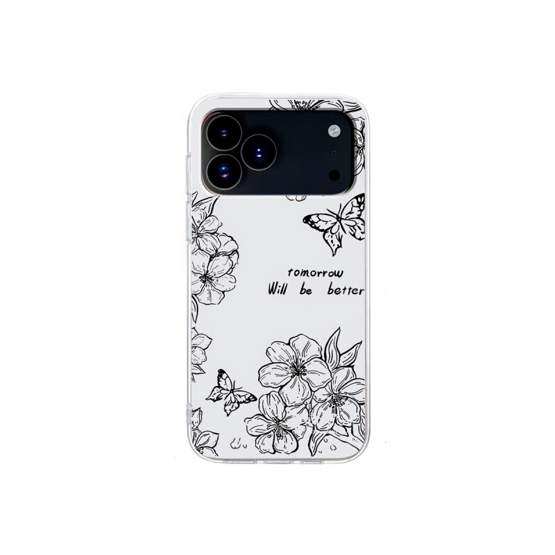 Protector para iPhone 17 Pro diseño flores mariposa Protector Para Iphone 17 Pro Diseño Flores Mariposa