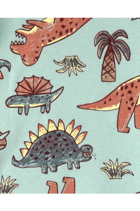 Pijama cuatro piezas de algodón, diseño dinosaurios. Talles 12-24M Pijama cuatro piezas de algodón, diseño dinosaurios. Talles 12-24M