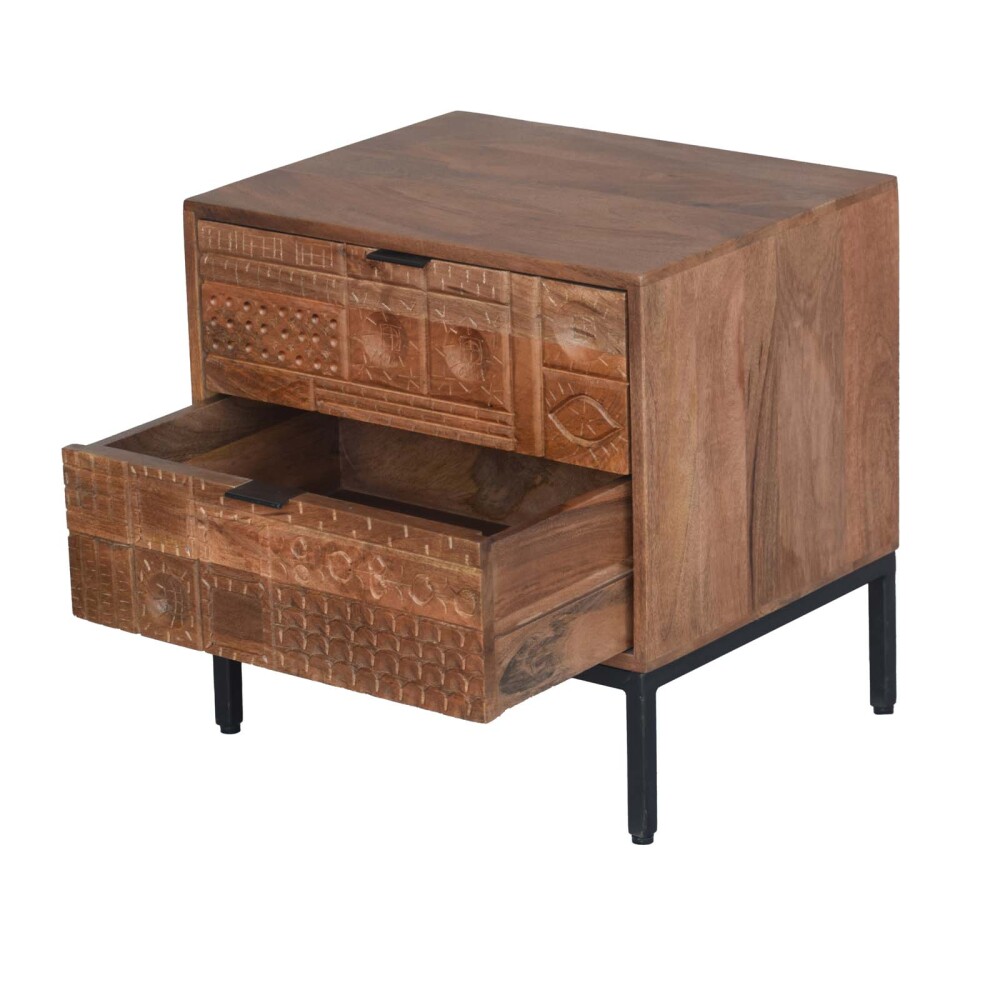 MESA DE LUZ HIERRO-Y-MADERA MARRON 2C NAHUA