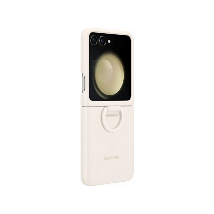 Funda Samsung Silicone Case con Anillo para Galaxy Z Flip5 Cream