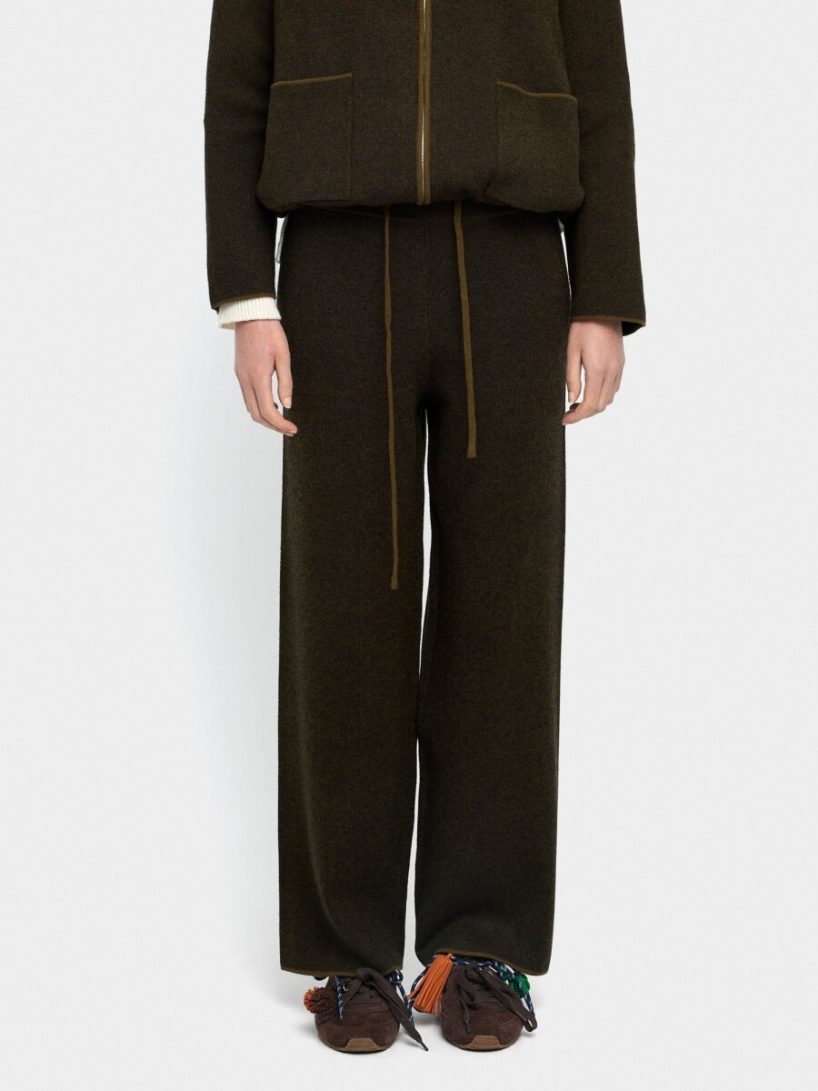 Pantalón De Punto Cintura Elástica caqui