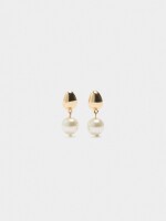 Pendientes Ovalados Con Perla blanco