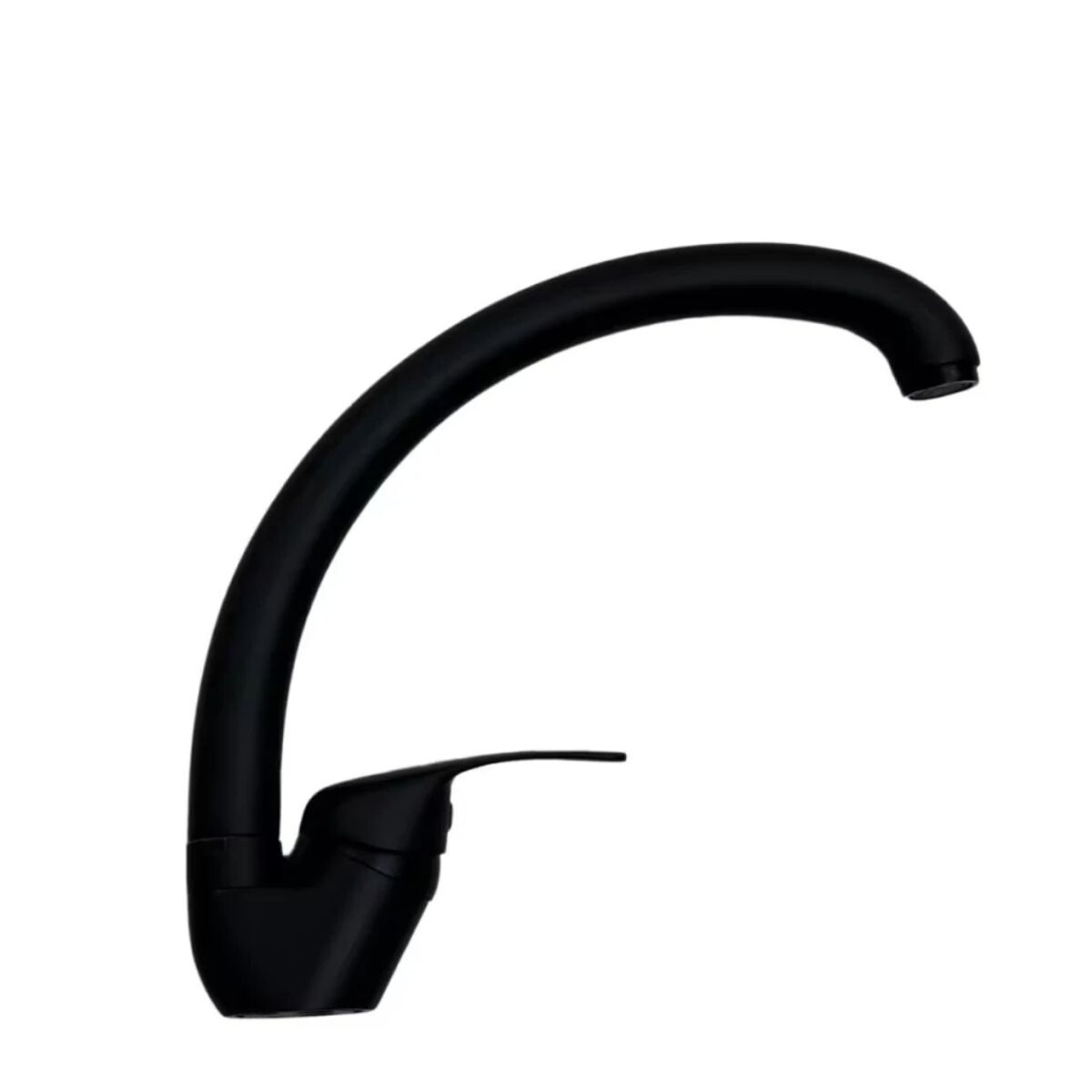 Grifería De Cocina Monocomando De Mesada Capri Pico Alto Negro Mate 