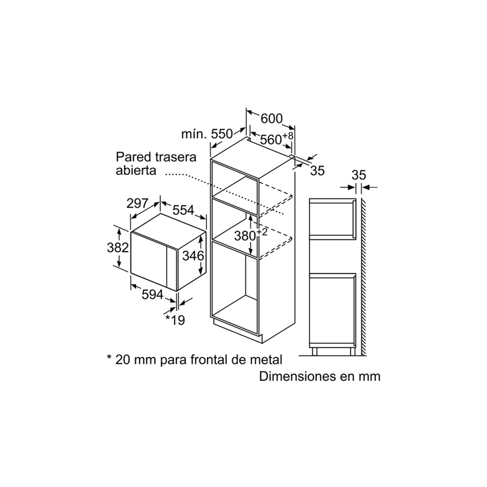 Microondas de empotrar Bosch BEL523MS0 20 L Microondas de empotrar Bosch BEL523MS0 20 L