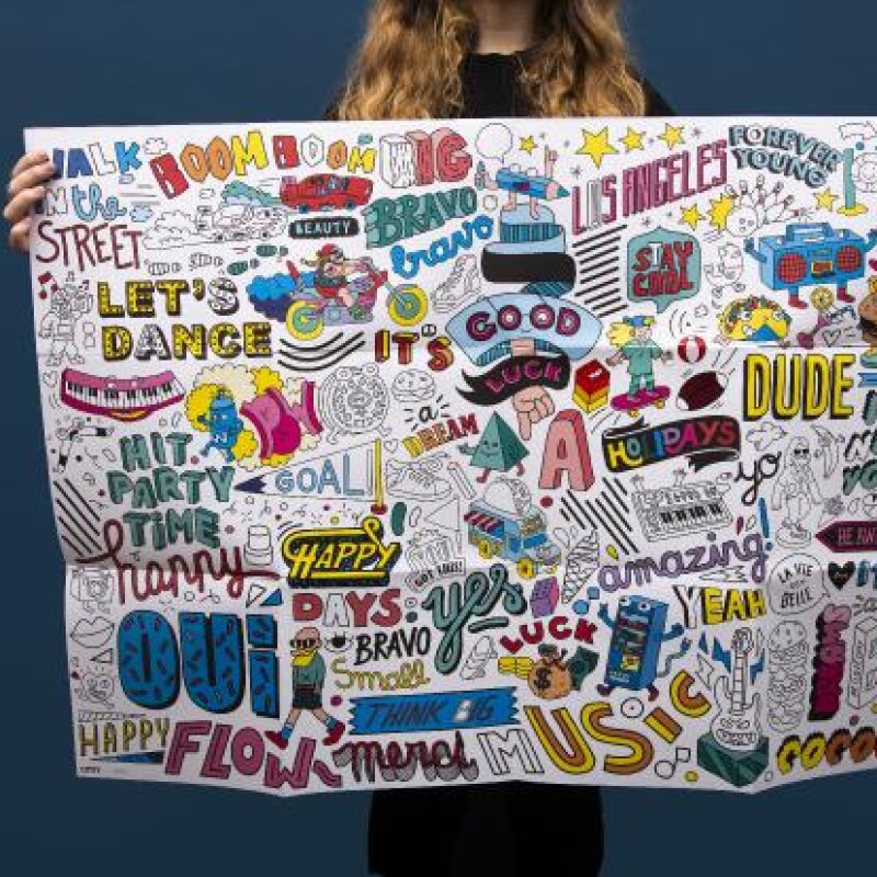 Poster para completar con stickers Street Art