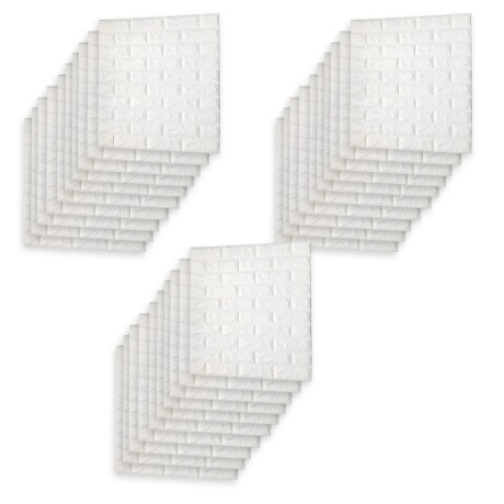 30 Placas Revestimiento Pared Autoadhesiva 70x77cm Promo X30 Blanco
