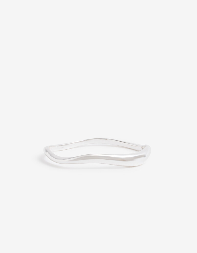 Pulseras Rígidas Metal Pulsera Rígida De Metal Bañado De Plata - Plateado