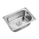 Pileta De Cocina Acero Inoxidable Simple 52.5X37.5X20.5Cm Sobre Mesada Incluye Desague Y Canastilla Aqualia