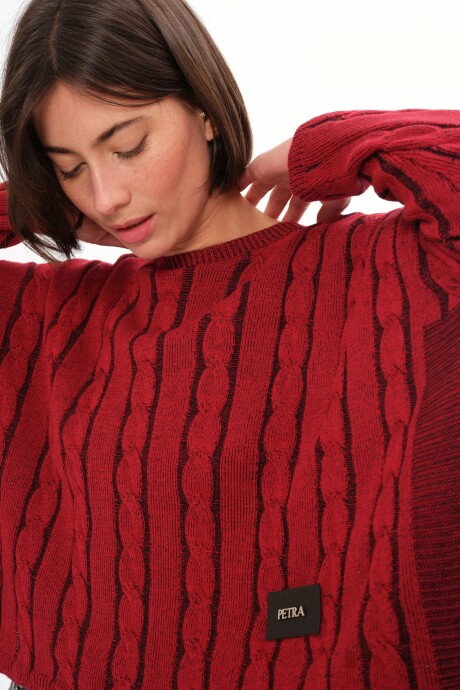 Sweater Oceano Crop Rojo/Negro