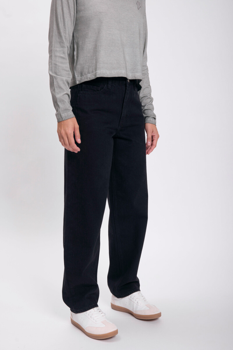 Pantalon jean recto Negro