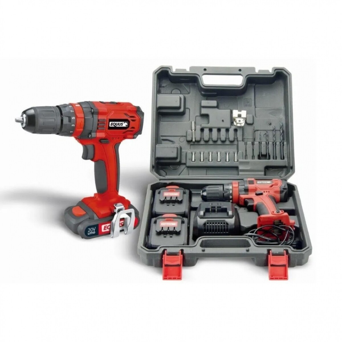 Taladro Atornillador Inalámbrico EQUUS 1009FT 20V Con Maletín Y Accesorios 