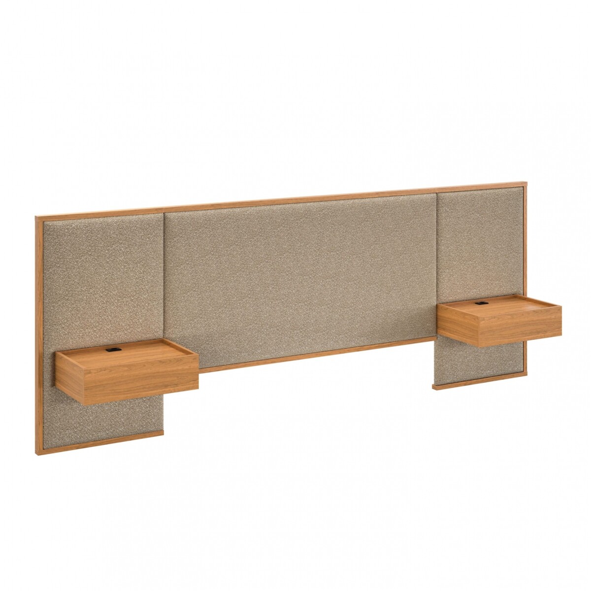 Respaldo Queen con mesa de luz Gael - Moderna - Marrón 