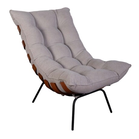 BUTACA C/PUFF 1 CUERPO TELA-Y-MADERA NATURAL-BEIGE COSTELA BEIGE