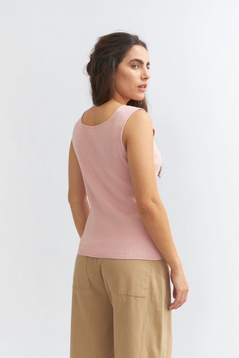 Top tejido escote cuadrado ROSA