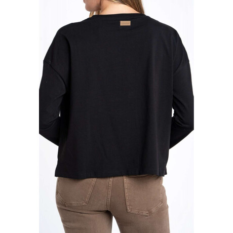 Remera Manga Larga Algodon Elastano Negro