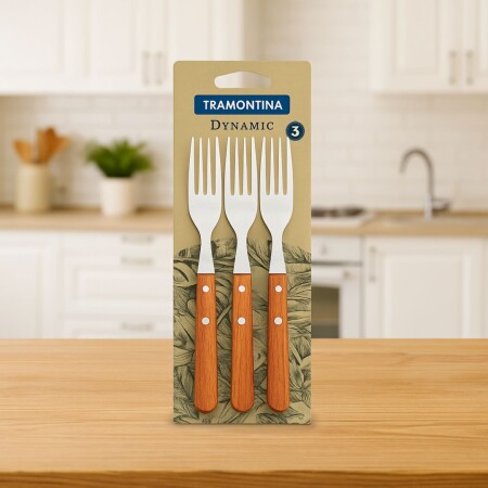 TENEDOR MANGO MADERA X3 DYNAMIC TENEDOR MANGO MADERA X3 DYNAMIC