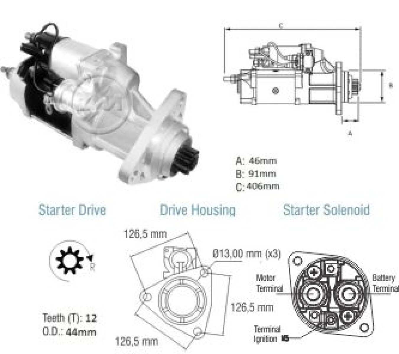 ARRANQUE - FORD CARGO-VW TRUCKS D.REMY 38MT 12V 12D=33023Z ZM 