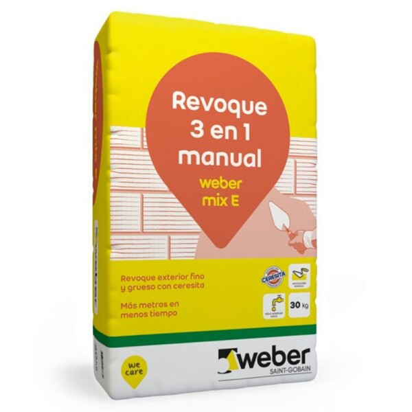 MORTERO WEBER MIX E (MANUAL 3 EN 1) 30 KG. Mortero Weber Mix E (manual 3 En 1) 30 Kg.