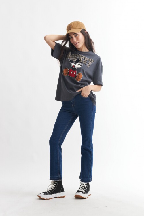 Remera Mickey GRIS OSCURO