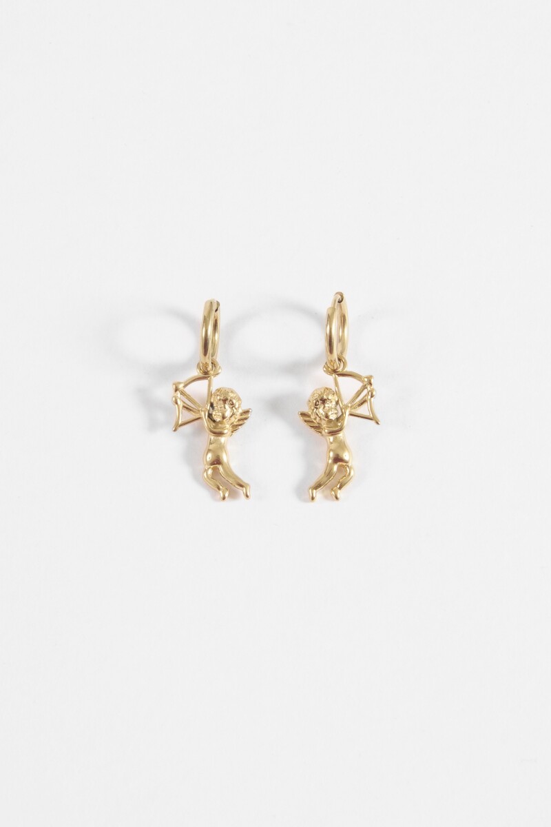 Aros dije angelito acero dorado
