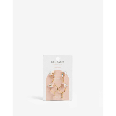 Set De Aros Con Cubic Zirconia Dorado