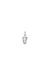 CHARM DE ALEACION DE METALES BAÑADO EN PLATA DE LEY CON FORMA DE LETRA V CON ARGOLLA Charm
