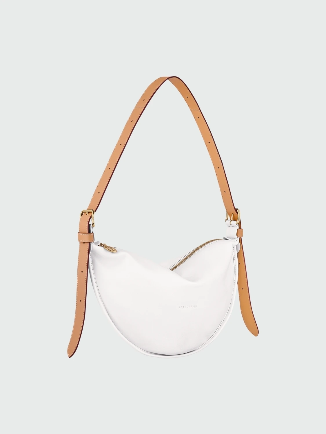 Longchamp - Bolso Cruzado de cuero, Smoothie Negro con Logo