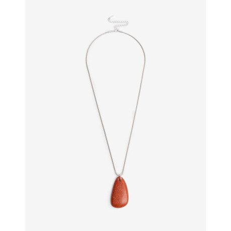 Collares Largos Piedra Plateado plata cepillada mate