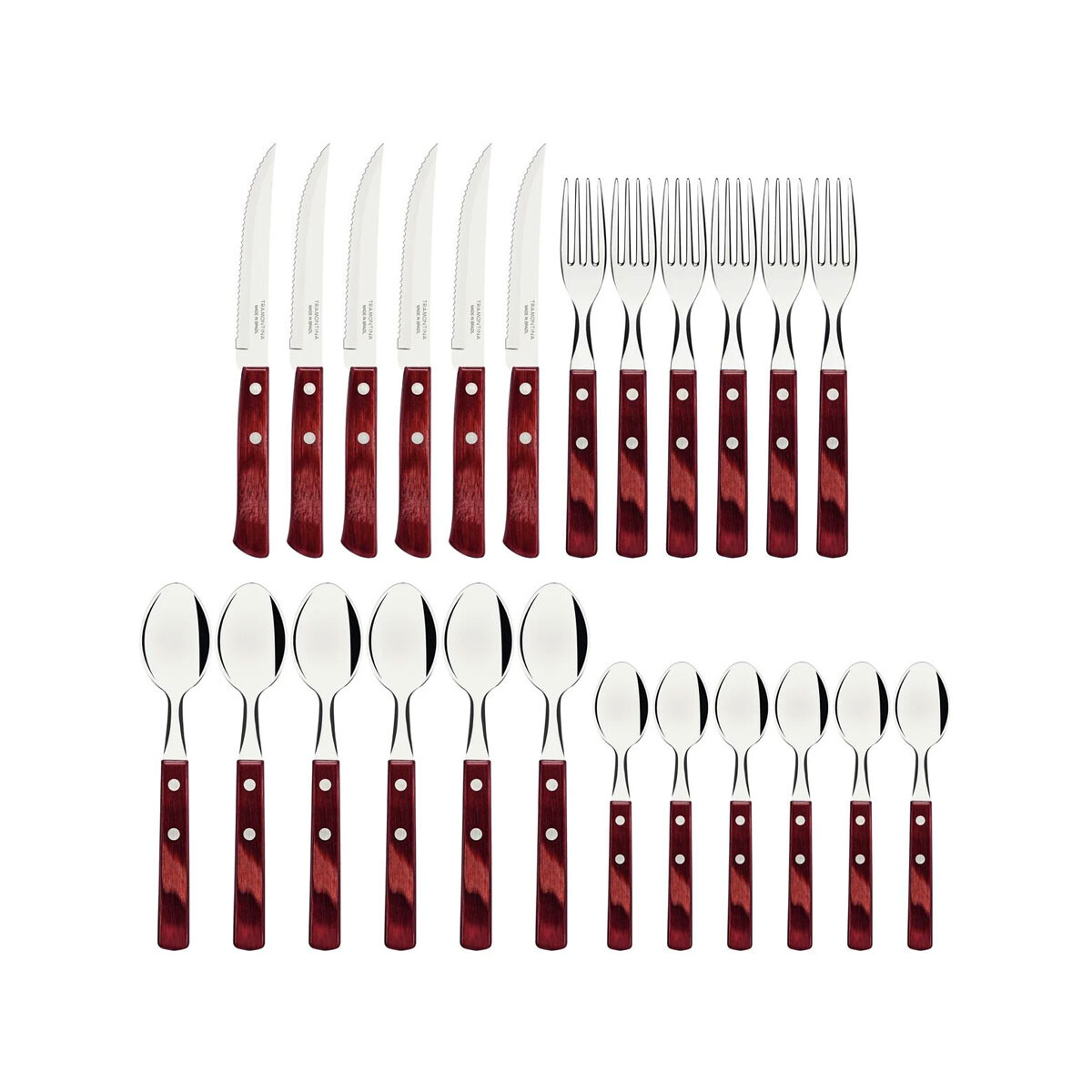 Set De Cubiertos Tramontina Cuchillos Asado 24 Piezas Set De Cubiertos Tramontina Cuchillos Asado 24 Piezas