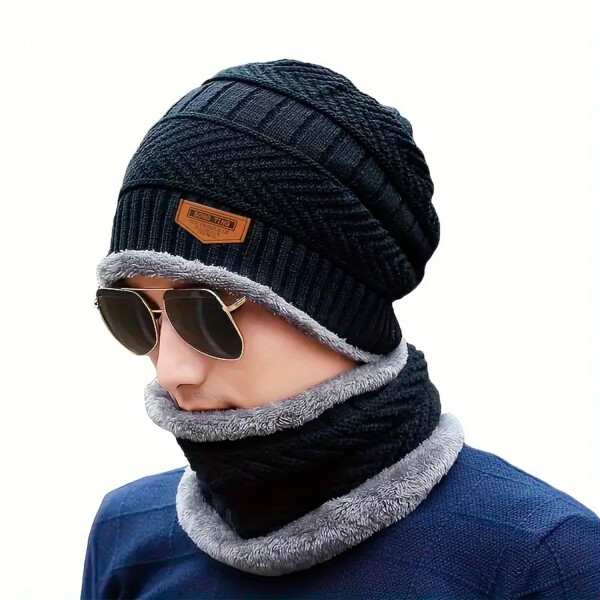 Kit Set Invierno Gorro Bufanda Cuello Guantes Abrigo Unisex ® Color Variante Negro
