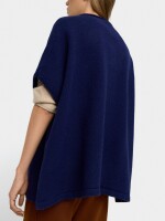 Poncho De Punto Con Hebillas azul-marino
