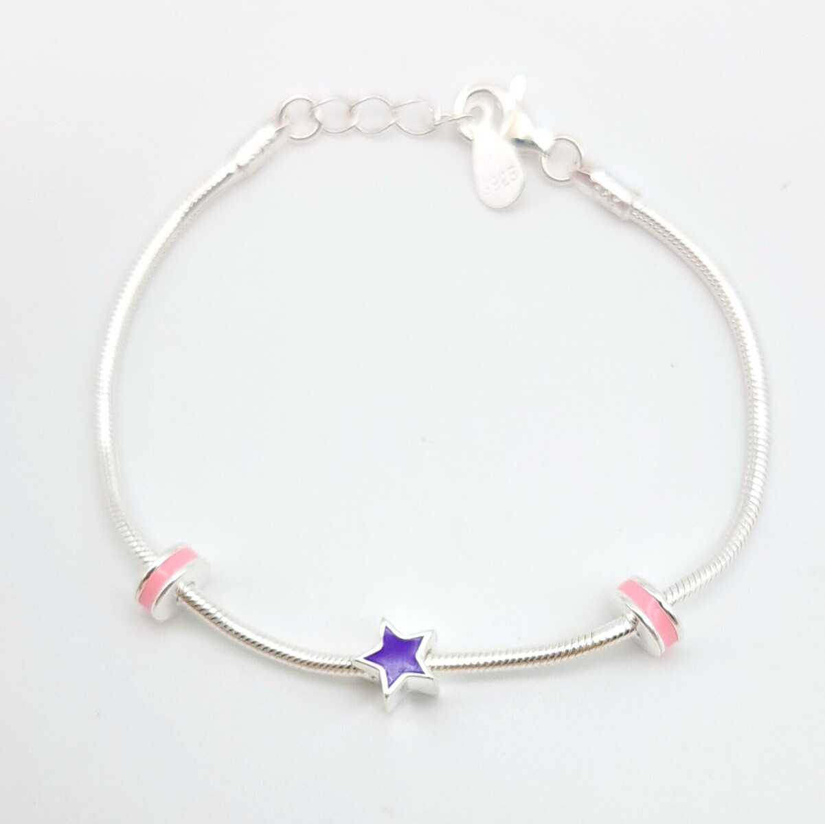 Pulsera de niña en plata 925 y esmalte, STAR. 