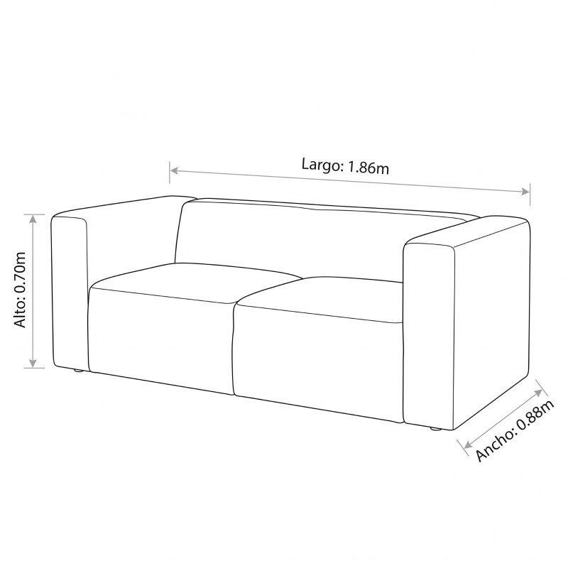 SOFA 2 PUESTOS STRAIGHT - 402224 BEIGE COMB (CD) Unica