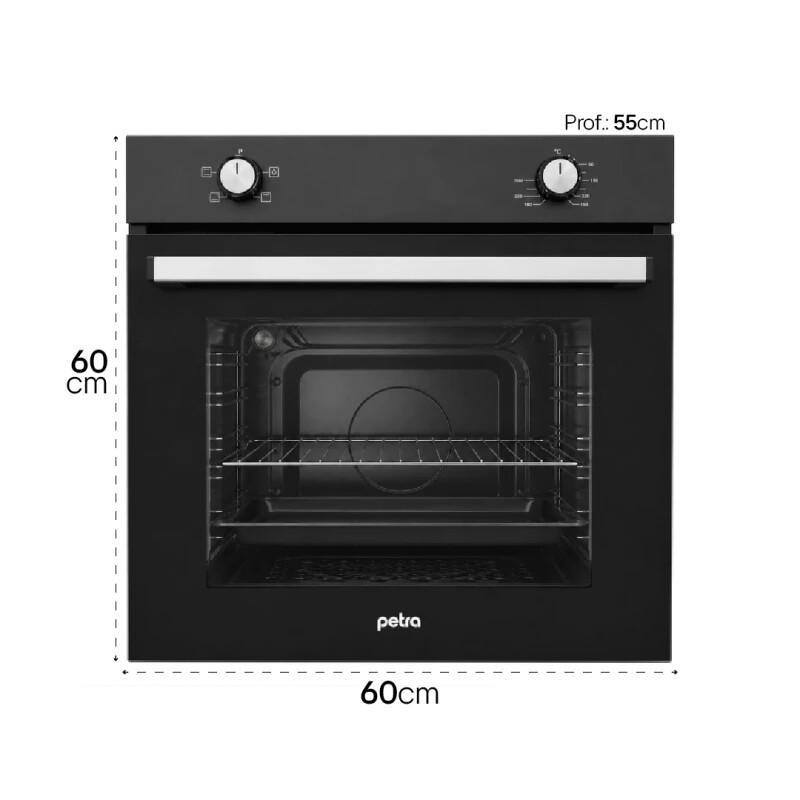 Horno empotrable eléctrico Petra HEEN 75L negro Horno Empotrable Eléctrico Petra Heen 75l Negro