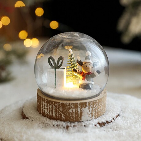 Esfera Navideña De Cristal Ciervo Marrón