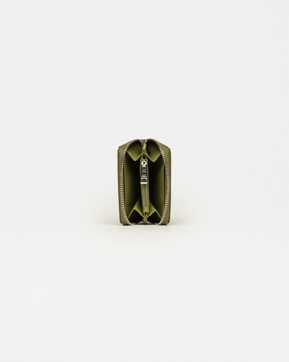 Tarjetero Rubber en efecto cuero Pistacho