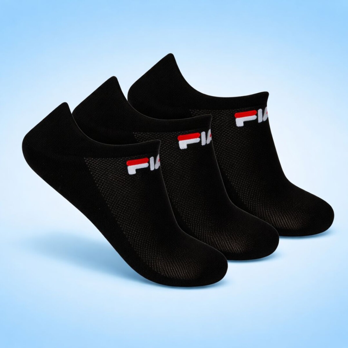 MEDIAS TRIPACK UNISEX CANO CORTAS LIGHT 39-43 FILA NEGRO 