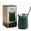 Mate Acero Inoxidable 230ml Con Bombilla Térmico Matera verde