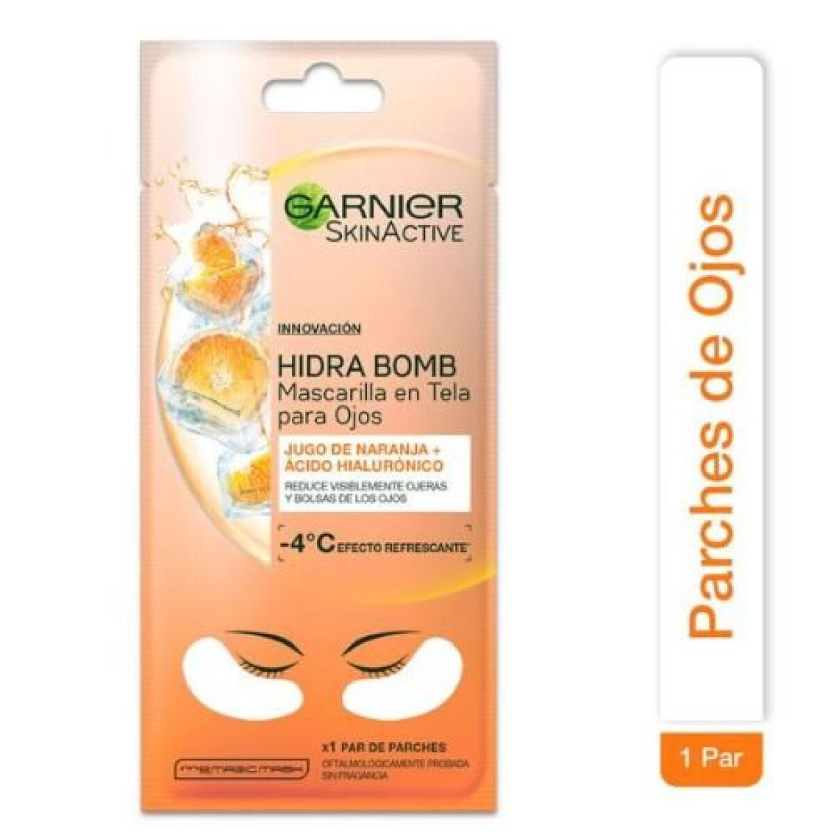 Garnier Mascarilla de Tela para Ojos Jugo de Naranja + Ácido Hialurónico