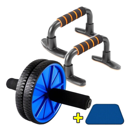 Push Up Barras P/ Flexión + Rueda Abdominal Alfombra Cmb000141