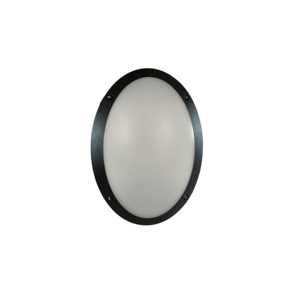 Plafón LED oval negro IP66 E27 330x230mm MADDI 1V3 FL0450