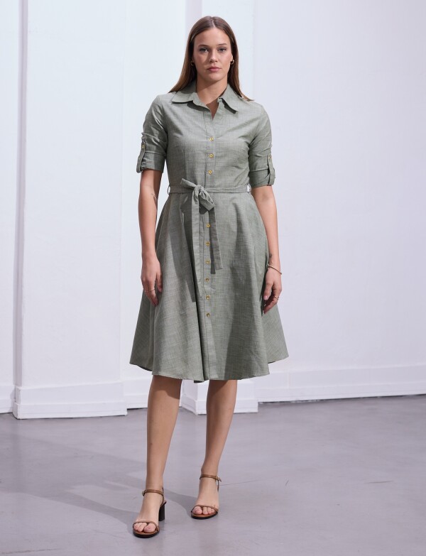 Vestido Camisero Lazo OLIVA