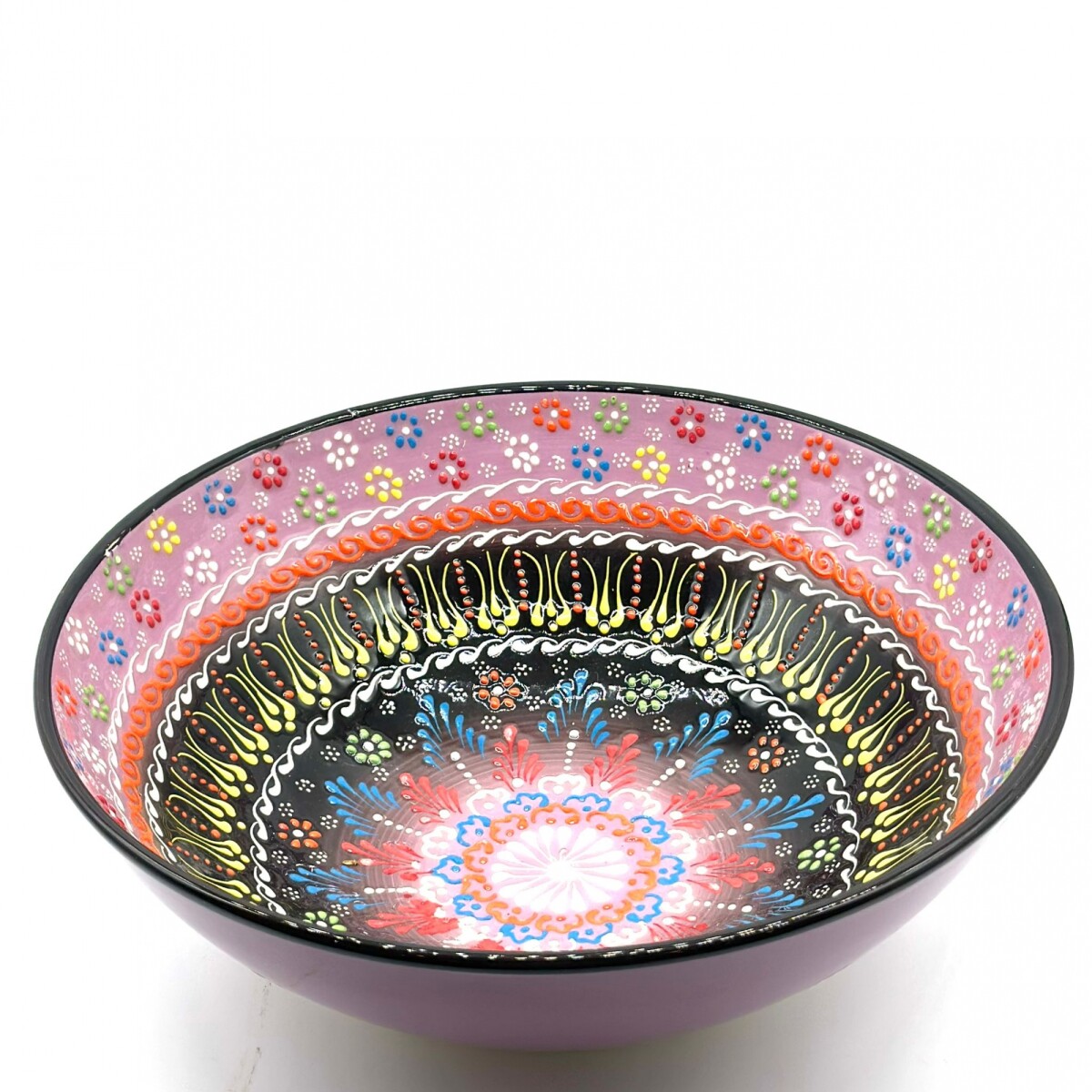 Bowl de cerámica pintado 30 cm - Rosado 