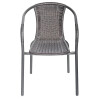 SILLA DE EXTERIOR RATAN PVC Y METAL CON APOYABRAZOS CAFÉ Silla De Exterior Ratan Pvc Y Metal Con Apoyabrazos Café